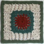 Free crochet afghan square pattern: Framed Sunshine