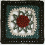 Free crochet afghan square pattern: Marigold Pinwheel