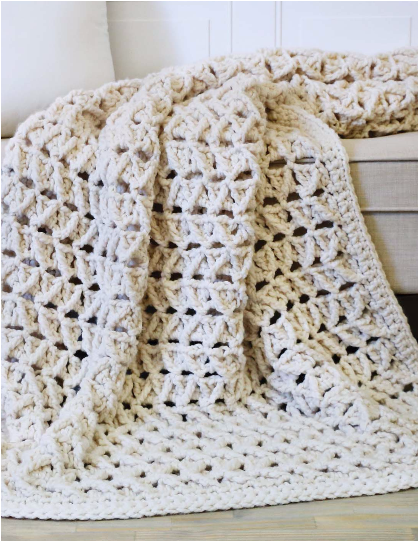 Faux Cabled Blanket by Tamara Kelly, of MooglyBlog.com