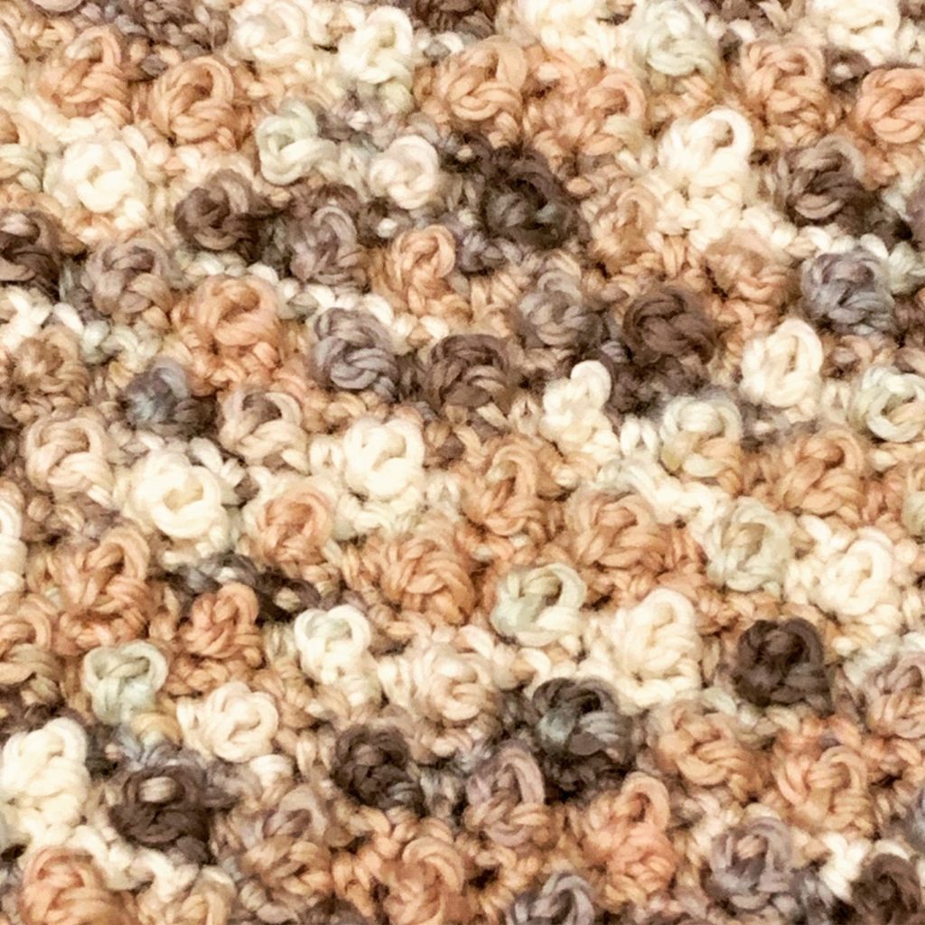 Example of the light bobble stitch in crochet.